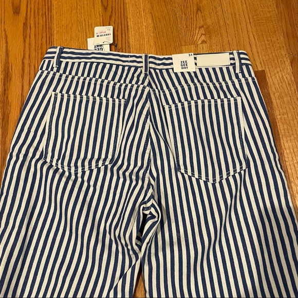 Zee Gee Why Sweeper Snap Stripe Wide-Leg Jeans 31 - Picture 10 of 15